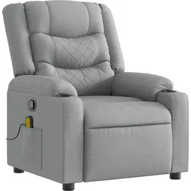 vidaXL Massagesessel Hellgrau Stoff 149,5 x 79 x 0 cm Grau mit Fernbedienung