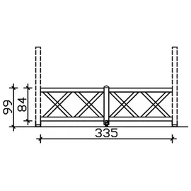 SKANHOLZ Brüstungsgeländer Andreaskreuz 335 cm Länge 84 cm Höhe Holz grau