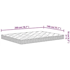 vidaXL Matratze Schaumstoff Mittelweich 140x200 cm