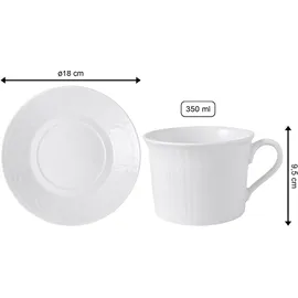 Villeroy & Boch Cappuccino Tasse mit Untertasse 0,35 l Weiß 6 St.