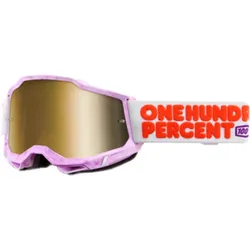 100 Percent Accuri 2 Hundreds, Crossbrille verspiegelt - Weiß/Lila/Orange Gold-Verspiegelt