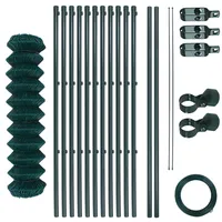 ESTEXO Maschendrahtzaun Set 0,8x25 m Gartenzaun Zaunset Drahtzaun Komplettset grün