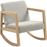 HOMCOM Schaukelstuhl Stillstuhl Schaukelsessel aus Wollbouclé-Stoff mit massiven Kautschukholzbeinen, Schaukelstuhl für Schlafzimmer, Wohnzimmer - 60 x 81 x 71 cm Grau   Aosom