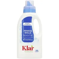 Klar Feines & Wolle 6x500ml, ohne Duft, 300 Waschladungen, Feinwaschmittel, für Allergiker