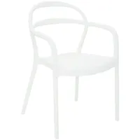 Tramontina Stuhl Sissi, Polypropylen, für den Innen- und Außenbereich, stapelbar, Weiß, 53 x 56,5 x 79 cm