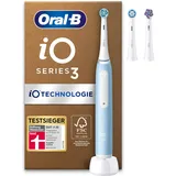 Oral B Oral-B iO Series 3 Plus Edition Elektrische Zahnbürste, Electric Toothbrush, PLUS 3 Aufsteckbürsten, 3 Putzmodi für Zahnpflege, Designed by Braun, TESTSIEGER Stiftung Warentest (12, 2024), Ice Blue