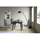 Polsterstuhl STRESSLESS "Laurel", grau (grau batick, schwarz matt), B:57cm H:105cm T:60cm, Leder BATICK: BATICK ist ein leicht korrigiertes, durchgefärbtes und genarbtes Möbelleder, bei dem die meisten Unebenheiten und Spuren in der Regel entfernt wurden., Stühle, Polsterstuhl, High Back, Größe M, mit Beinen aus Stahl in Schwarz matt