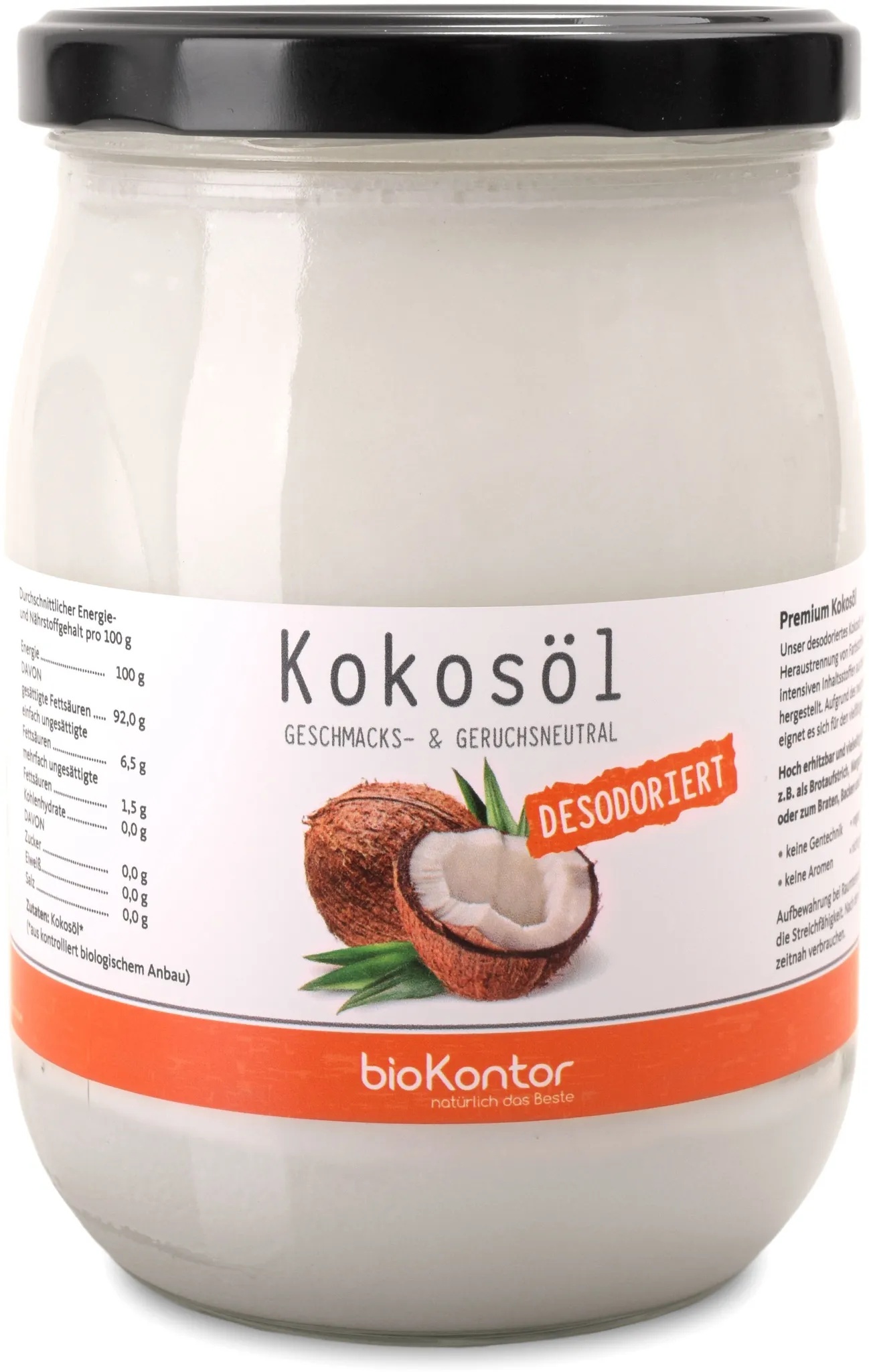 bioKontor Kokosöl desodoriert 1000 ml