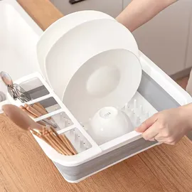 Intirilife Abtropfgestell Geschirrbox in Grau-Weiß | Gr.: onesize