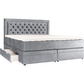 Leonique Boxspringbett »Julien«, light gray, , 75186531-0 Samtvelours 160 x 200,