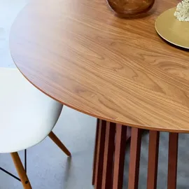 sweeek Esstisch Ø 120 cm nussbaumfarben