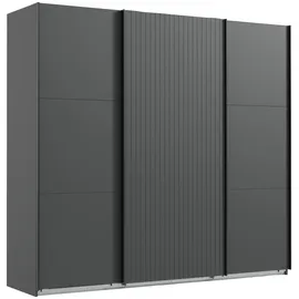 WIMEX Schwebetürenschrank »Andorra by fresh to go«, Mit 3D-Leisten für Akustikpaneel-Optik schwarz