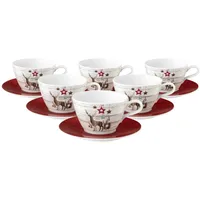 SELTMANN WEIDEN Milchkaffeetasse 0,37 l Weiß-Braun 6 St.