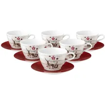 SELTMANN WEIDEN Milchkaffeetasse 0,37 l Weiß-Braun 6 St.