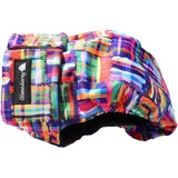 Glenndarcy Hundewindeln - OHNE SCHWANZLOCH - für z.B FRENCHIES und Bulldoggen - (Medium Long & 2 Washable Pads, Patchwork)