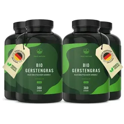 Bio Gerstengras Kapseln, Deutscher Anbau, Vegan & Made in DE 4x360 St