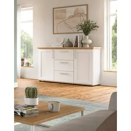 VCM Sideboard Verona 129 x 40 cm Weiß