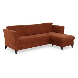 Home Affaire Ecksofa HOME AFFAIRE "Trelleborg L-Form", rosa (kupfer), B:249cm H:86cm T:162cm, 95% Polyester, 5% Polyamid, Sofas, Ecksofa, wahlweise mit Bettfunktion und Bettkasten, inkl. Federkern-Polsterung