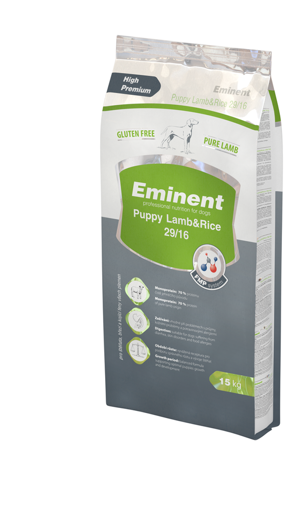Eminent Puppy Lamb&Rice 29/16 15kg feines Granulat - Trockenfutter für Welpen, trächtige und säugende Hündinnen aller Rassen (Rabatt für Stammkunden 3%)