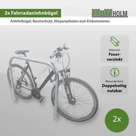 Trutzholm Fahrradanlehnbügel 115 x 99 cm Stahl feuerverzinkt Ø 49 mm Grau