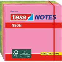 Tesa 56004 Klebezettel Quadratisch Mehrfarbig 80 Blätter Selbstklebend