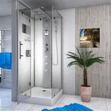 AcquaVapore Dampfdusche Duschtempel Sauna Dusche Duschkabine D38-00L2 80x80 cm ohne 2K Scheiben Versiegelung