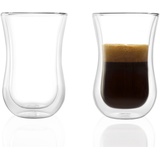 Stölzle Lausitz Doppelwandige Gläser Coffee 'N More 2er Set/Thermogläser doppelwandig geeignet als Espresso Glas, Teegläser und Kaffeegläser/Espresso doppelwandige Gläser – 90 ml