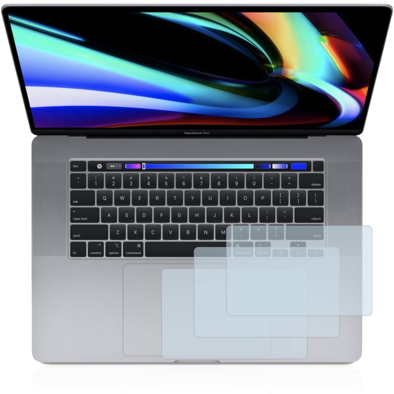 BROTECT Panzerglasfolie für Apple MacBook Pro 16" 2019 (Touch Trackpad) (3 Stück) Schutzglas Schutzfolie [Extrem Kratzfest 9H, Anti-Fingerprint