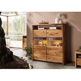 Massivmoebel24 Highboard 131 x 147 x 45 cm Beige