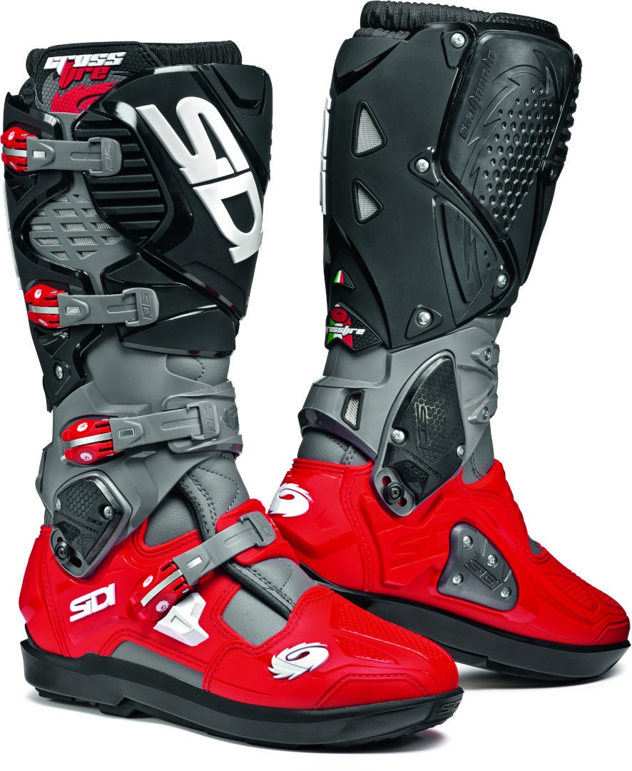 Sidi Crossfire 3 SRS Motocross laarzen, zwart-grijs-rood, 44