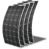 400W Solarpanel Semi-Flexible(4pcs 100W) Mono Solarmodul FüR Gartenhaus, Camping, Wohnmobil, ideal für 12v Kfz Batterie, SäUrebatterie, Gelbatterie,AGM