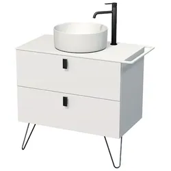 Naturel Art Deco Badezimmerschrank unter Waschbecken 88x55x45 cm weiß matt ARTDECO80BMBU