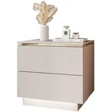 lookway Nachtschrank Aurora II 50 x 48 x 37 cm Beige/Gold