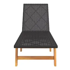 vidaXL Sonnenliege mit Tisch Poly Rattan und Massivholz Akazie