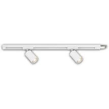 Briloner Rail Schienensystem, Erweiterungsset, 2x GU10 Spots, Schwenkbar, Drehbar, Weiß, 0,75 m,