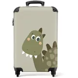 NoBoringSuitcases.com© Kinderkoffer Dinosaurier - Grün - Kinder - Junge - Design 55x35x20cm, 4 Rollen, Kinder Koffer Klein, Trolley Handgepäck bunt|grün 35 cm x 55 cm x 20 cm