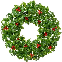 CREATIV green künstliche Pflanze Beeren/Ilex-Kranz, 51 cm, grün