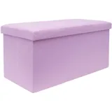 Intirilife Faltbare Sitzbank 76x38x38 cm in LOTUS ROSA - Sitzwürfel mit Stauraum aus Stoff mit Mulden