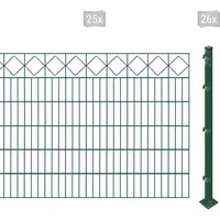 Arvotec Doppelstabmattenzaun »ESSENTIAL 120 zum Aufschrauben "Karo" mit Zierleiste«, Zaunhöhe 120 cm, Zaunlänge 2 - 60 m 96176657-0 dunkelgrün H/L: 120 cm x 50 m