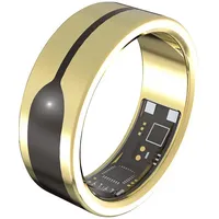 Newgen Medicals Fitnesstracker-Ring, Herzfrequenz- & SpO2-Anzeige, 2mm, gold, Gr.