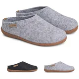 THE COZY SHEEP Filzpantoffeln mit Gummisohle | Praktische Herren & Damen Hausschuhe Sommer und Winter | Bequeme Hüttenschuhe Damen und Herren | Filz Hausschlappen Geschlossen - 47 EU
