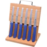 GRÄWE Magnet-Messerhalter Bambus mit Brötchenmessern (Blau)
