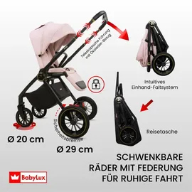 Babylux Kinderwagen 2in1 Rosa