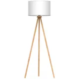 tomons Stehlampe Wohnzimmer, Led Stehlampe Holz, Leselampe Lampenschirm Stehlampe Vintage für das Schlafzimmer und andere Zimmer, Skandinavischer Stil Stehleuchte, 148 cm Höhe