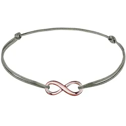 Elli Infinity Unendlichkeit Nylon Bändchen 925er Silber rosefarben Damen 