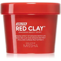 Missha Amazon Red ClayTM reinigende Maske zur Reduktion von Hauttalg und zur Verkleinerung der Poren mit Ton 110 ml