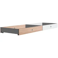 WIMEX Boxxx Bettkastenset, weiß Eiche, Holzwerkstoff, 100x16x60 cm, Made in Germany, Schlafzimmer, Betten, Bettkasten