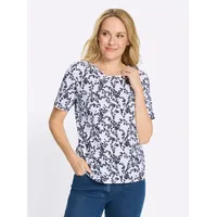 Sieh an! Kurzarm-Shirt in weiß-marine-bedruckt | Gr.: 46