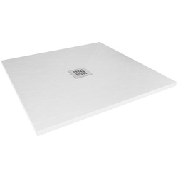 Aquabad® Duschrinne Mineralguss Duschtasse Deluxe Classic in Weiß, 90 x 90 cm weiß