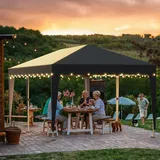 arvioo Pavillon, Feiern ohne Grenzen, Pavillon 3x6 18 m2 Wasserdicht Stabil Sonnenschutz 3-fach Höhenverstellbar, Pop Up Faltpavillon Partyzelt aus φ 30mm Metallgestell & 210D Oxford-Gewebe (Anthrazit)